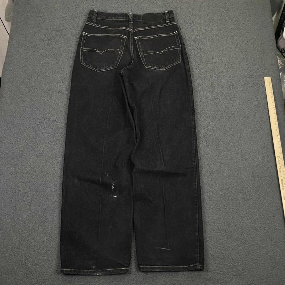 VTG Y2K Anchor Blue Beyond Baggy Jeans FITS 30x30 Black Relaxed Skater Wide Leg